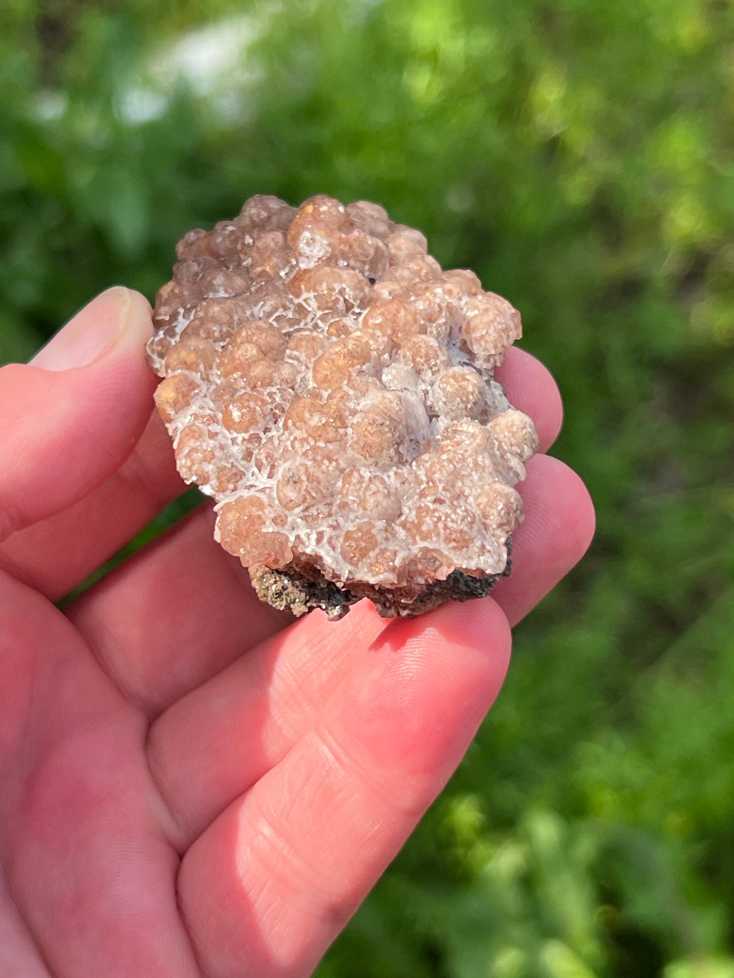 Botryoidal Fluorite over Hematite