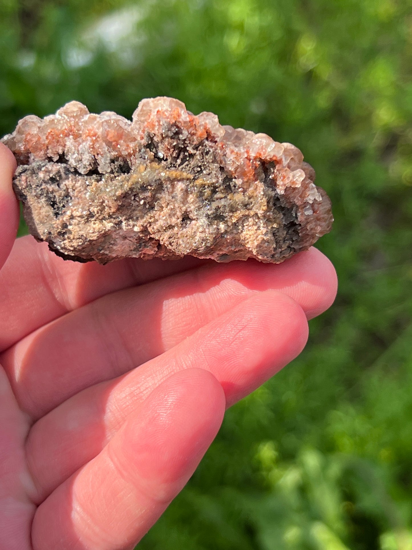 Botryoidal Fluorite over Hematite