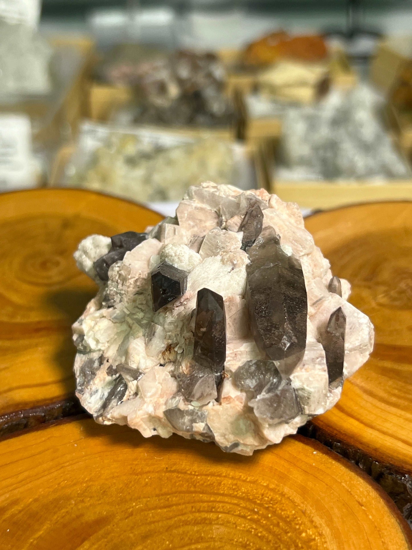 Smoky Quartz on Microcline