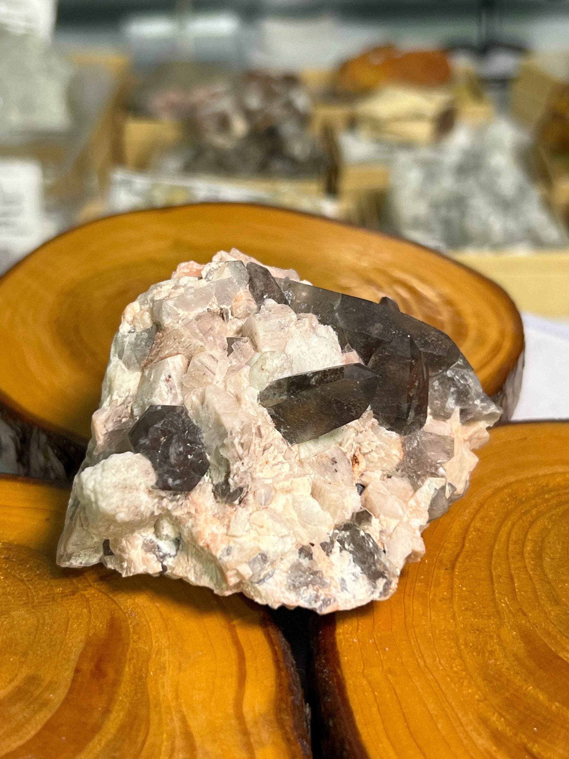 Smoky Quartz on Microcline