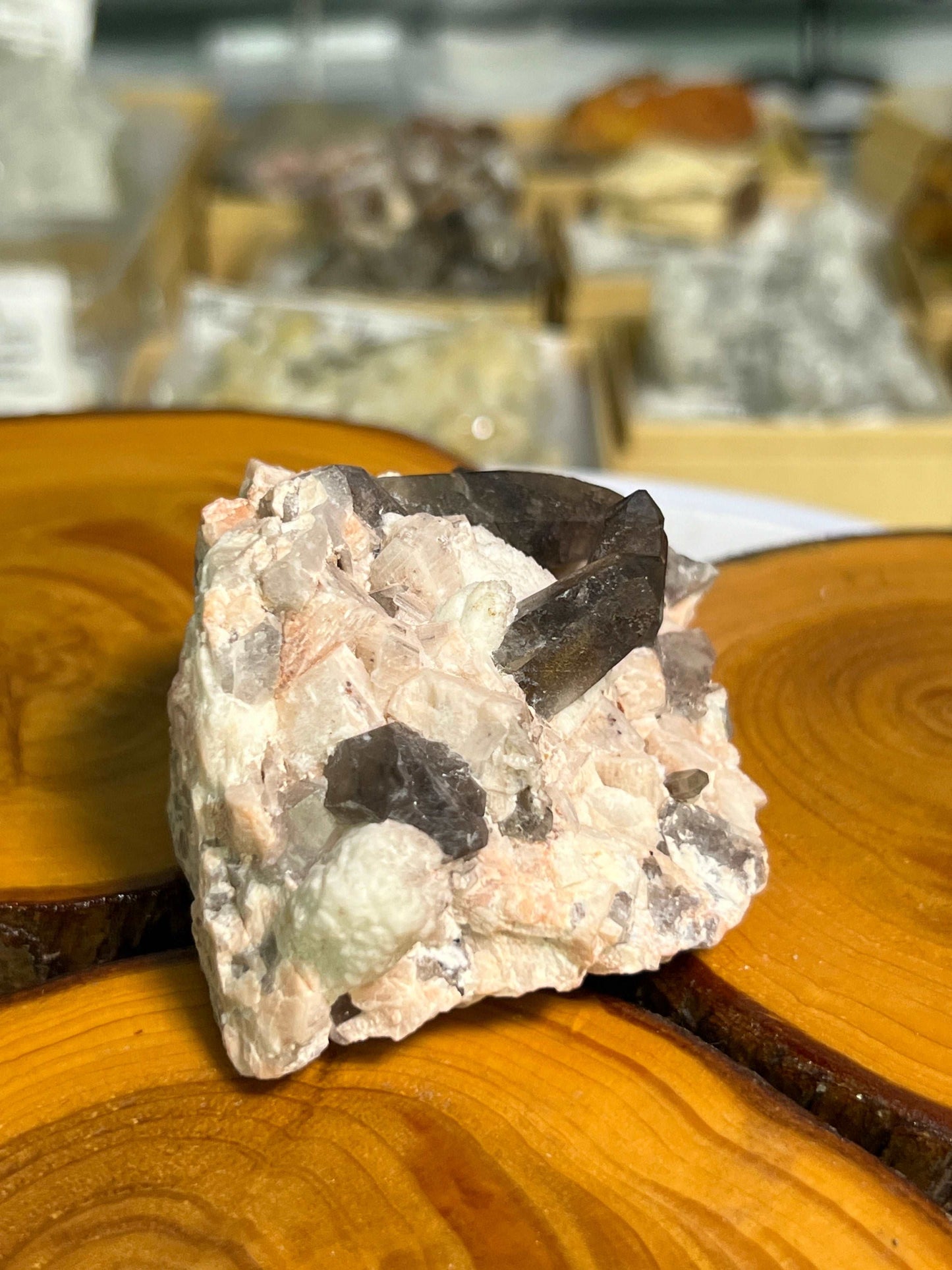 Smoky Quartz on Microcline