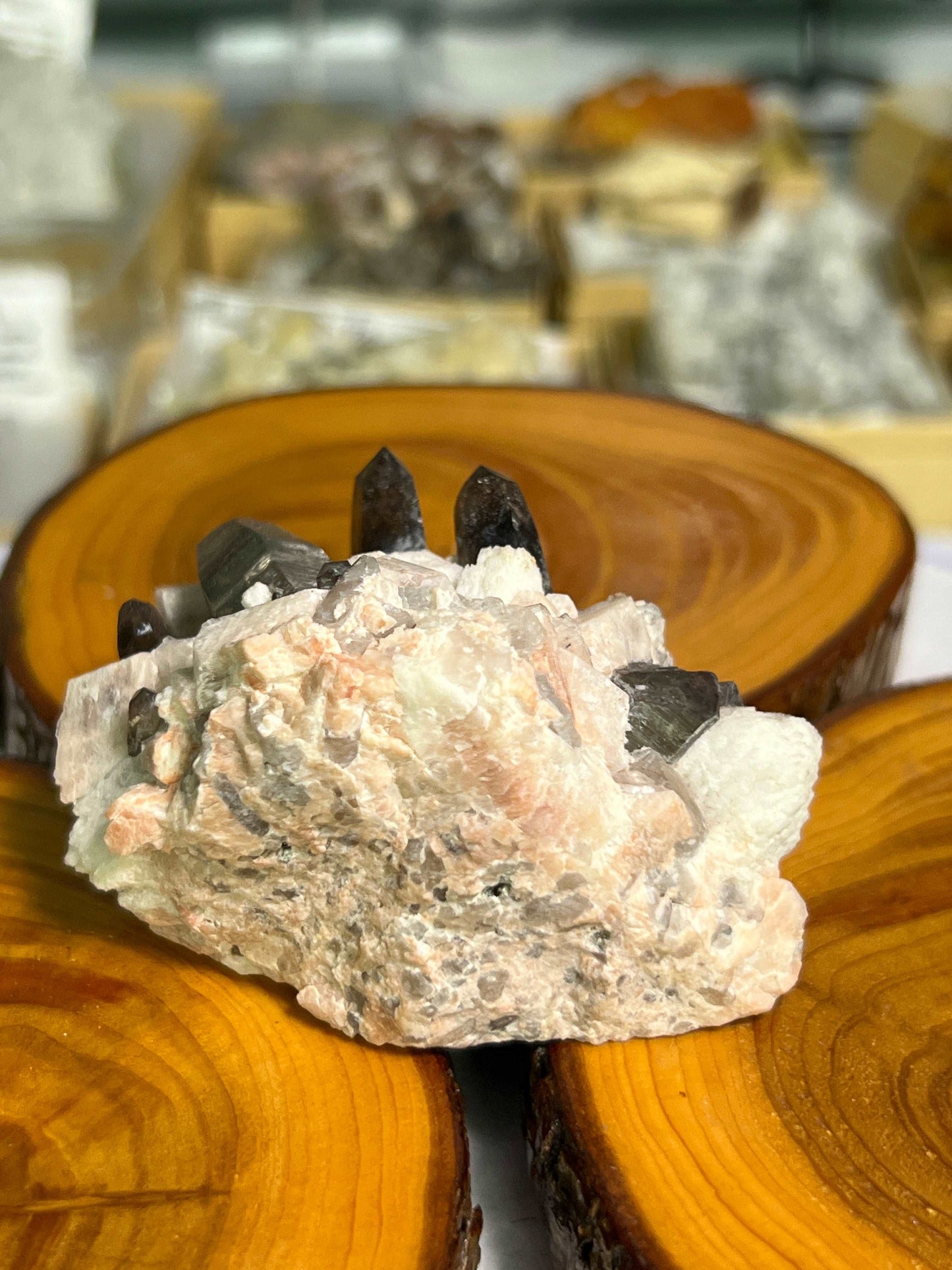 Smoky Quartz on Microcline