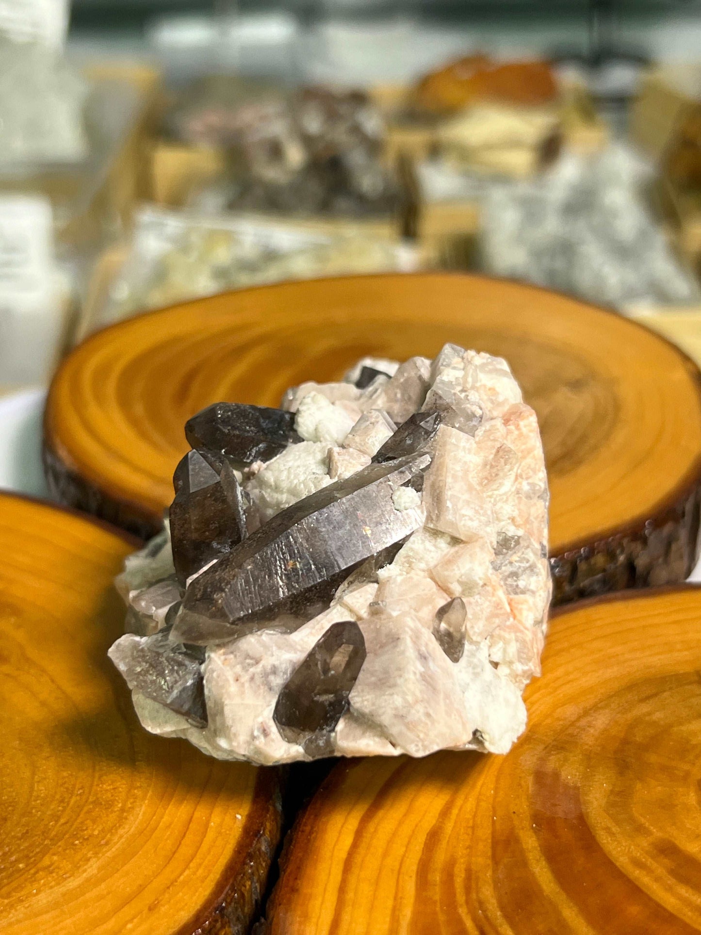 Smoky Quartz on Microcline