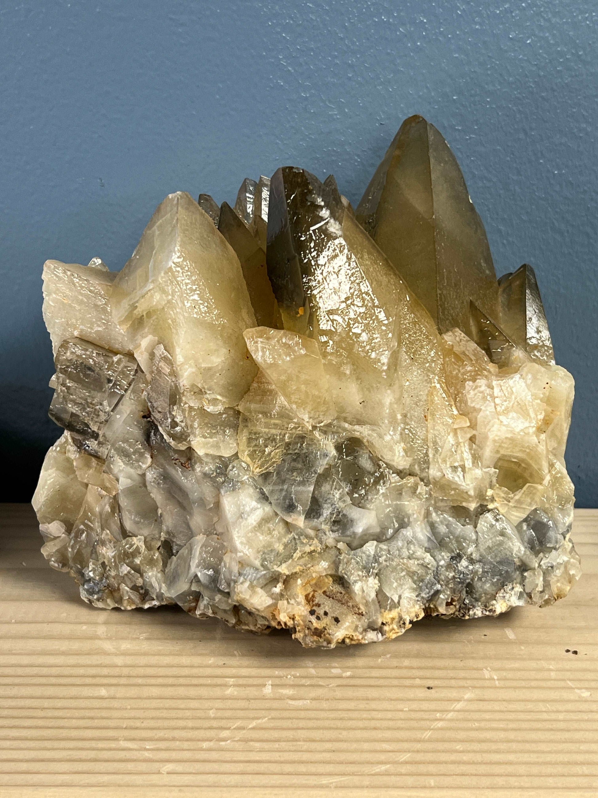 Smoky Dogtooth Calcite Cluster